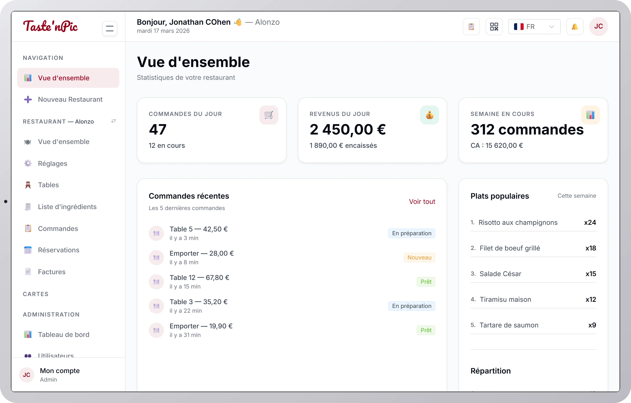 Un tableau de bord puissant pour tout piloter