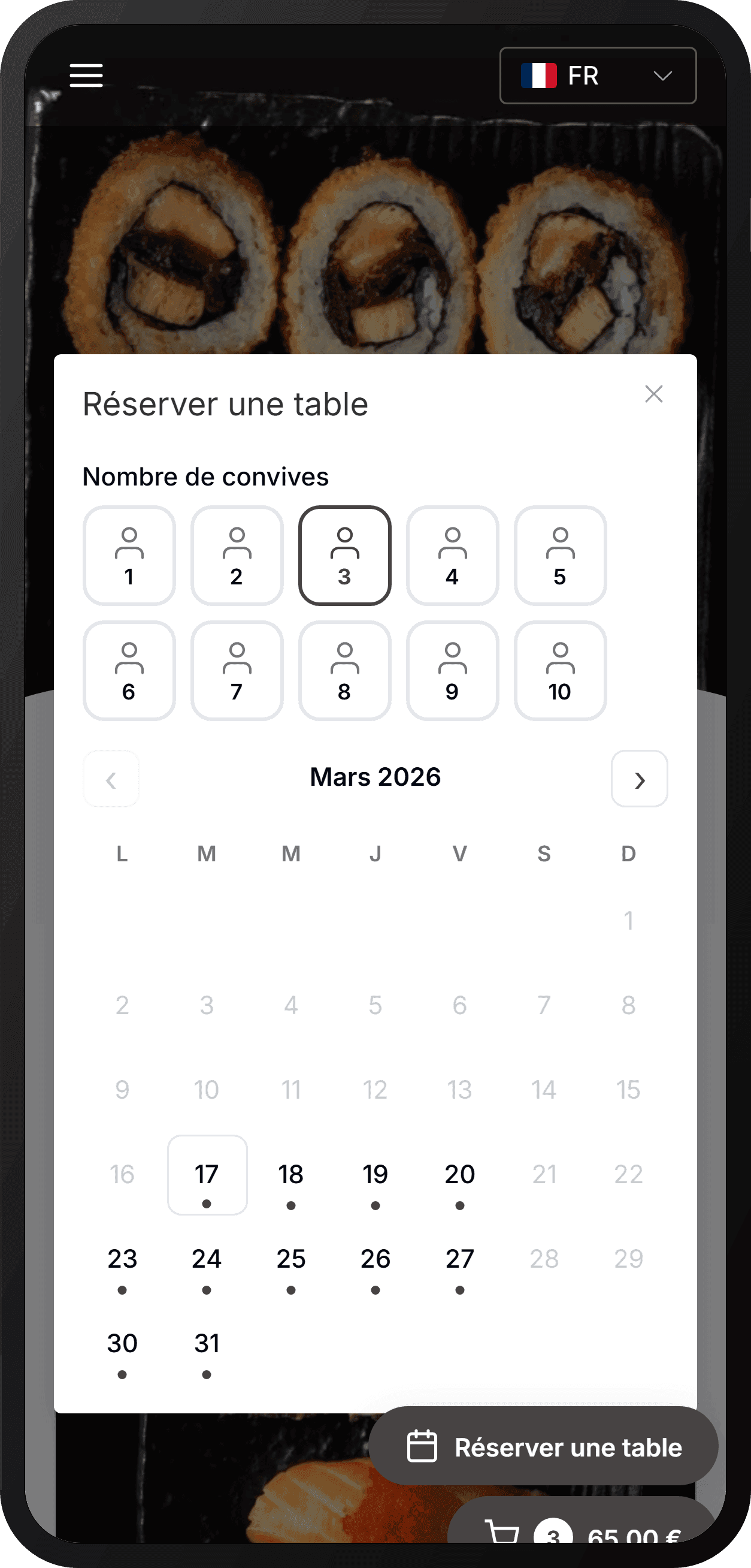 Réservations intelligentes avec plan de salle